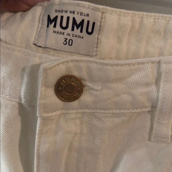 Show Me Your MUMU Shorts! Women's White Denim Shorts - Picture 3 of 4